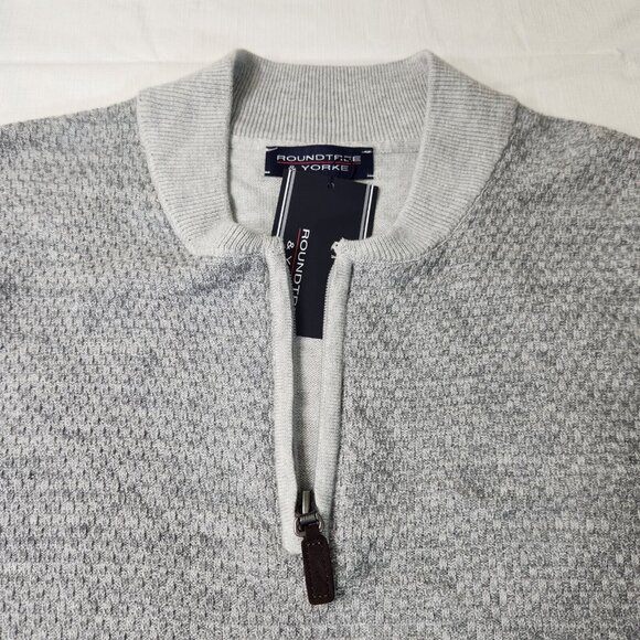 Roundtree & Yorke Men's Vest 1/4 Quarter Zip Gray Sweater Tall size XLT (11) - Picture 6 of 8
